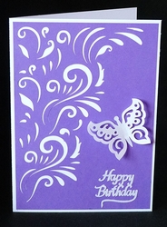 Flourish Overlay Butterfly Card