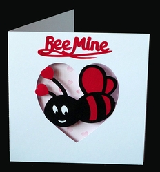 Bee Mine Card with Hearts Backing Paper