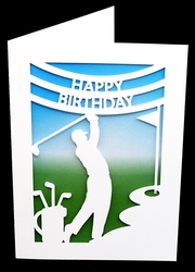 Golfer Birthday Card with Backing Paper