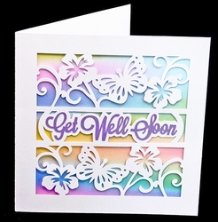 Get Well Flowers and Butterflies Card