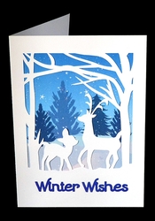 Winter Wishes Reindeer Card with Backing Paper