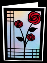 Art Nouveau Roses Card with Backing Paper