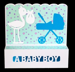 Baby Boy Box Step Card