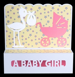 Baby Girl Box Step Card