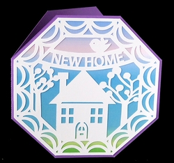 Octagonal New Home Card with Backing Paper