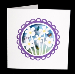 Flower Aperture Card with Backing Paper