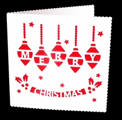 Merry Christmas Baubles Card
