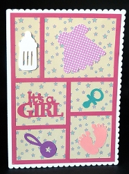 Its A Girl Baby Panel Card
