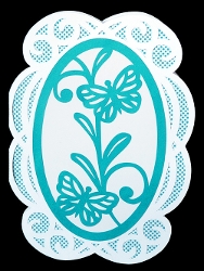 Butterfly Scroll Shaped Card