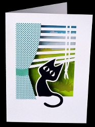 Looking Through the Window Cat Card