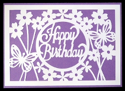 Happy Birthday Butterflies and Flowers Overlay Card