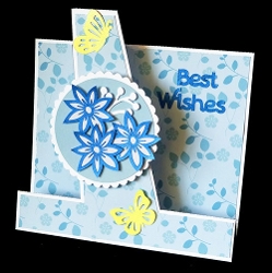Angled Step Card with Flowers