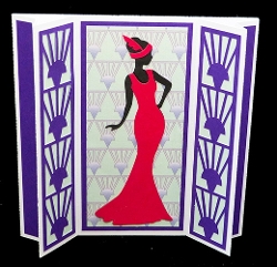 Art Deco Tent Fold Card with backing paper