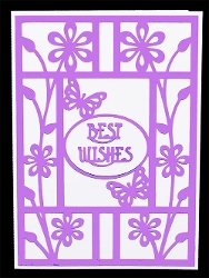 Best Wishes Flowers and Butterflies Card