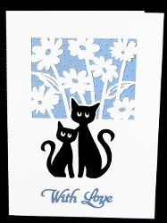 Cat Couple Flower Card