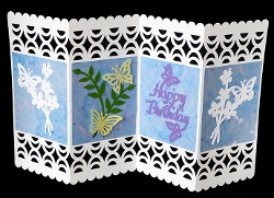 Folding Four Panel Butterfly Card