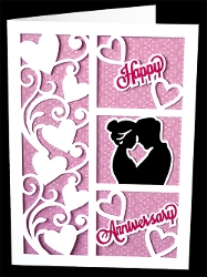 Anniversary Hearts and Swirls Card