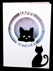 Birthday Kitten Circle Text Card