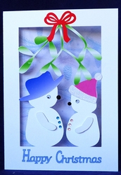 Snow Couple with Mistletoe