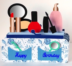 3D Makeup Purse Box Card