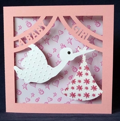 Baby Girl Stork Card