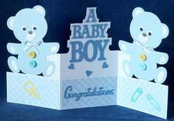 Baby Boy Bears Z Fold Card