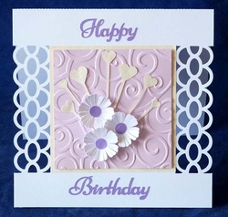 Border Edge Tent Fold Card with Flowers