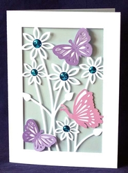 Butterflies and Flowers Cut Out Card