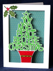 Word Christmas Tree Card