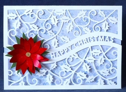 Happy Christmas Poinsettia Split Card