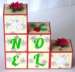 Poinsettia Blocks Card