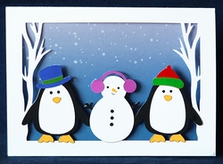 Penguins and Snowman Card