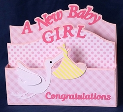 New Baby Girl Box Card