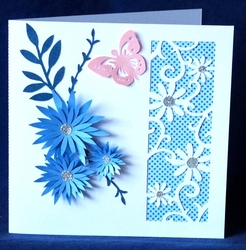 Flower Panel Card with Butterfly