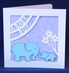 Baby Boy Elephants Card