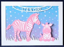 Its A Girl Zebra Card