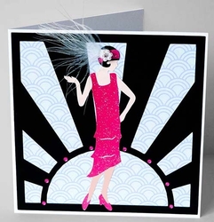 Art Deco Sunburst Card