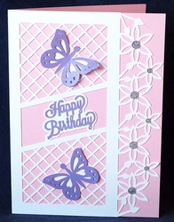 Flower Edge Card with Butterflies