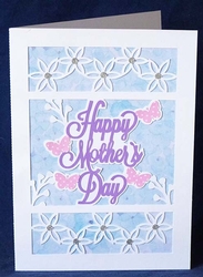 Happy Mothers Day Flowers and Butterflies Card