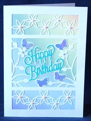 Happy Birthday Flowers and Butterflies Card