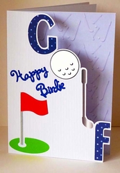 Happy Birdie Golf Card and Golf Club Backing Paper