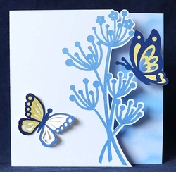 Dandelions and Butterflies Over The Edge Card
