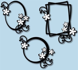 Flowers and Flourish Set of Frames