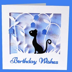 Cat with Bluebells Card