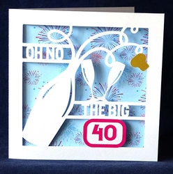 Oh No Birthday Card with numbers 0 - 9 and Backing Paper