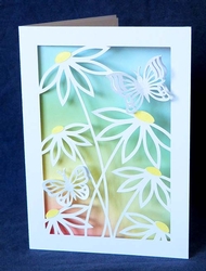 Butterflies and Flowers Cut Out Card