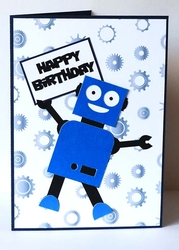 Happy Robot Card and Backing Paper