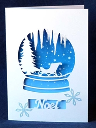 Snowglobe with Sleigh Card and Backing Paper
