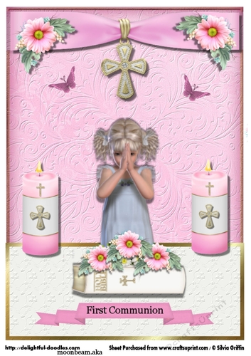 Praying Girl with Bible A4