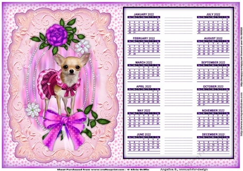 Pretty in Lavender Dog Calendar